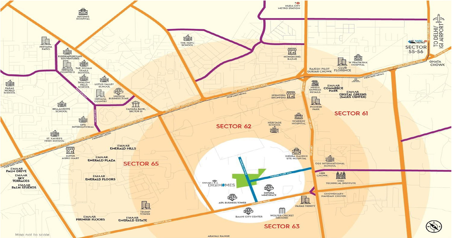 Emaar DigiHomes Location Map 